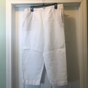 J Jill white linen Capri